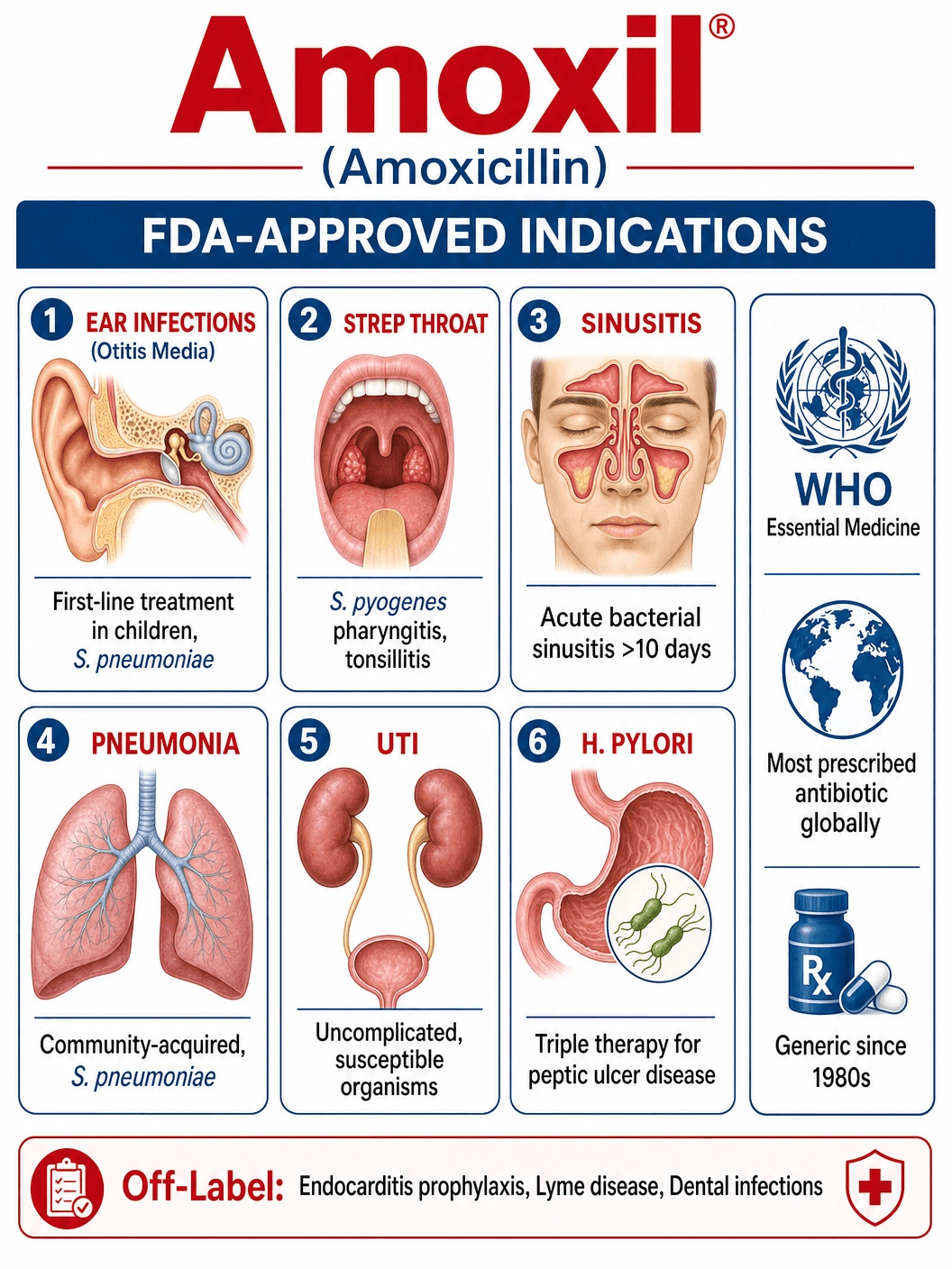 Amoxil FDA Approved Indications
